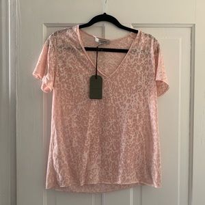 NWT All Saints blush leopard burnout tee